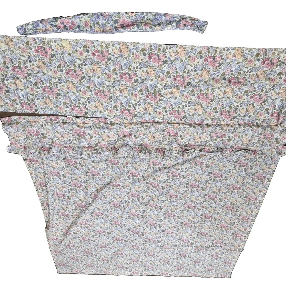 Vintage Laura Ashley Shower Curtain Floral 3 Pc Valance Cottagecore Shabby USA